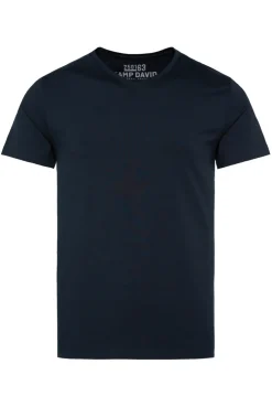 CAMP DAVID & SOCCX Basic T-Shirt mit V-Neck, Doppelpack blue navy / blue navy bluenavy New