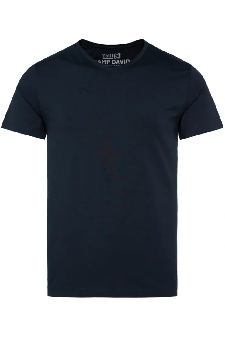 CAMP DAVID & SOCCX Basic T-Shirt mit V-Neck, Doppelpack blue navy / blue navy bluenavy New
