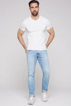 CAMP DAVID & SOCCX Basic T-Shirt mit V-Neck, Doppelpack optic white / optic white opticwhite Outlet