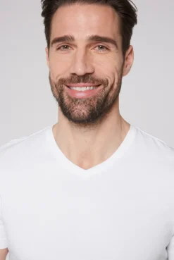 CAMP DAVID & SOCCX Basic T-Shirt mit V-Neck, Doppelpack optic white / optic white opticwhite Outlet
