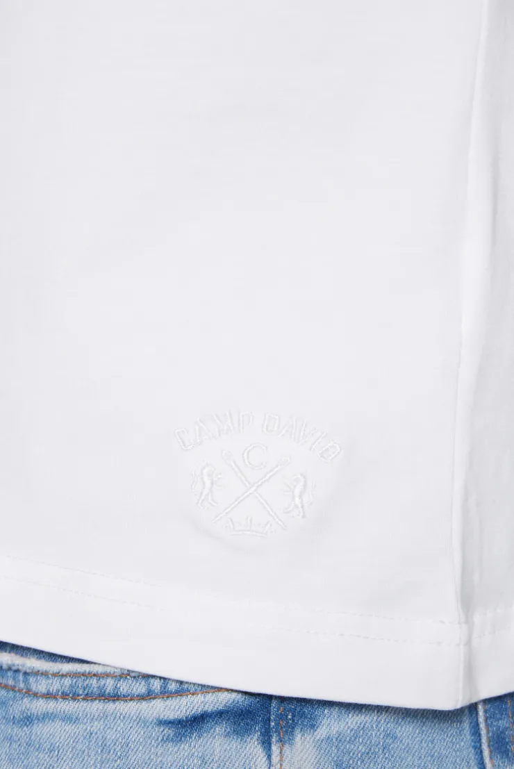 CAMP DAVID & SOCCX Basic T-Shirt mit V-Neck, Doppelpack optic white / optic white opticwhite Outlet