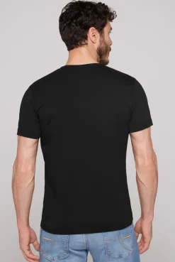 CAMP DAVID & SOCCX Basic T-Shirt mit V-Neck, Doppelpack / black Best Sale