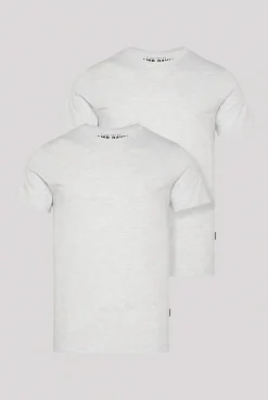 CAMP DAVID & SOCCX Basic T-Shirt Rundhals 2er-Pack grey melange greymelange Cheap