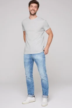CAMP DAVID & SOCCX Basic T-Shirt Rundhals 2er-Pack grey melange greymelange Cheap