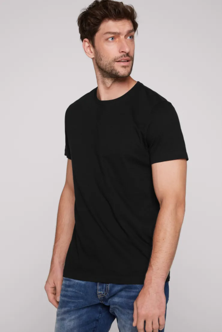 CAMP DAVID & SOCCX Basic T-Shirt Rundhals 2er-Pack black Cheap