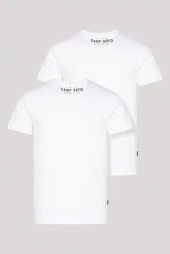 CAMP DAVID & SOCCX Basic T-Shirt V-Neck 2er-Pack opticwhite Flash Sale