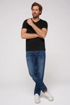 CAMP DAVID & SOCCX Basic T-Shirt V-Neck 2er-Pack black Online