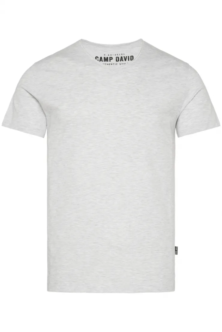 CAMP DAVID & SOCCX Basic T-Shirt V-Neck 2er-Pack grey melange greymelange Flash Sale