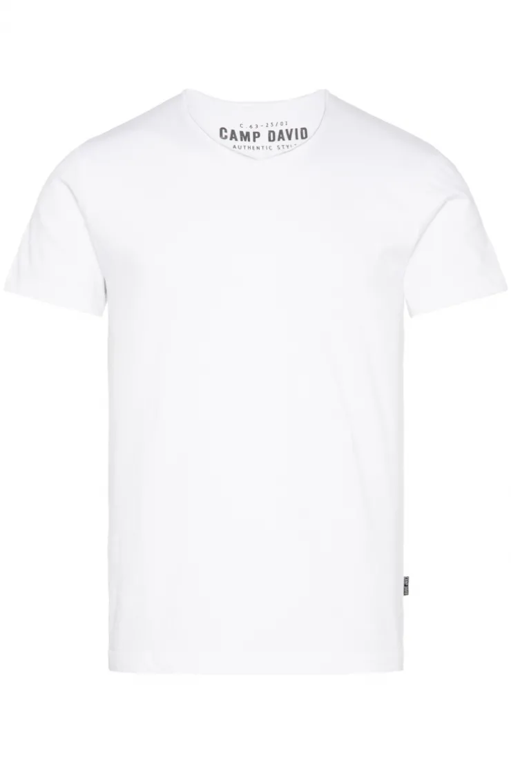 CAMP DAVID & SOCCX Basic T-Shirt V-Neck 2er-Pack opticwhite Hot
