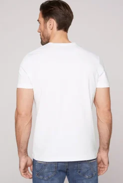 CAMP DAVID & SOCCX Basic T-Shirt V-Neck mit Logo Print opticwhite Discount