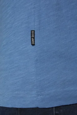 CAMP DAVID & SOCCX Basic T-Shirt V-Neck mit Used-Kante sky blue skyblue Cheap