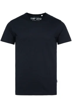 CAMP DAVID & SOCCX Basic T-Shirt V-Neck mit Used-Kante blue navy bluenavy Shop