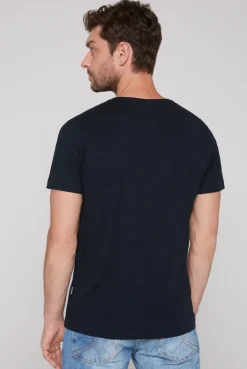 CAMP DAVID & SOCCX Basic T-Shirt V-Neck mit Used-Kante blue navy bluenavy Shop