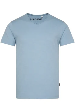 CAMP DAVID & SOCCX Basic T-Shirt V-Neck mit Used-Kante new blue newblue Hot