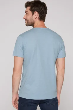CAMP DAVID & SOCCX Basic T-Shirt V-Neck mit Used-Kante new blue newblue Hot