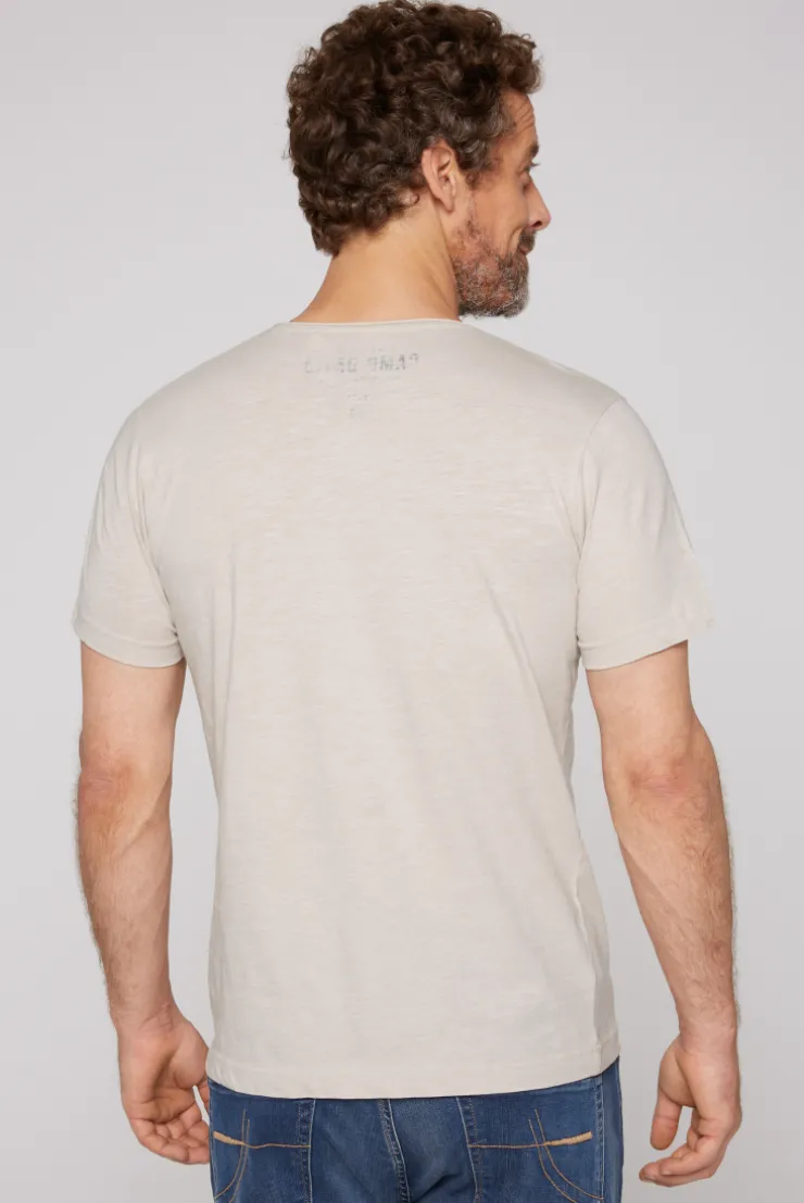 CAMP DAVID & SOCCX Basic T-Shirt V-Neck mit Used-Kante light cappuccino lightcappuccino Best