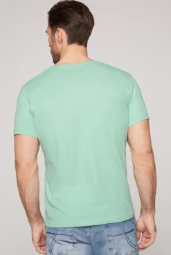 CAMP DAVID & SOCCX Basic T-Shirt V-Neck mit Used-Kante sun aqua sunaqua New