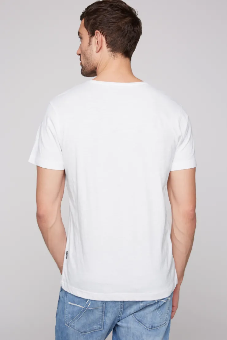 CAMP DAVID & SOCCX Basic T-Shirt V-Neck mit Used-Kante opticwhite Clearance