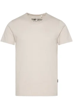 CAMP DAVID & SOCCX Basic T-Shirt V-Neck mit Used-Kante light cappuccino lightcappuccino Clearance