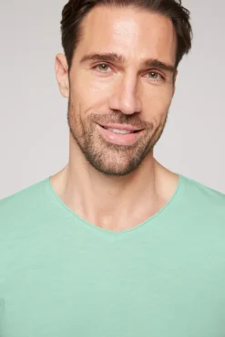 CAMP DAVID & SOCCX Basic T-Shirt V-Neck mit Used-Kante sun aqua sunaqua Best Sale