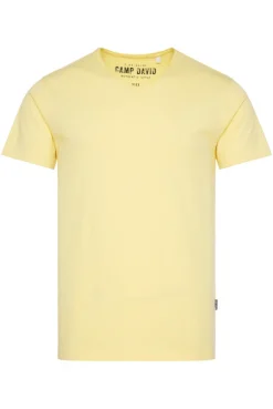 CAMP DAVID & SOCCX Basic T-Shirt V-Neck mit Used-Kante sun Best Sale