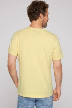 CAMP DAVID & SOCCX Basic T-Shirt V-Neck mit Used-Kante sun Best Sale
