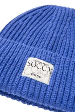 CAMP DAVID & SOCCX Beanie in Rippstrick mit Label Patch vividblue Discount