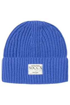 CAMP DAVID & SOCCX Beanie in Rippstrick mit Label Patch vividblue Discount