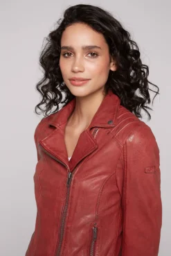 CAMP DAVID & SOCCX Bikerjacke aus Leder im Vintage Look red Outlet