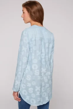 CAMP DAVID & SOCCX Bluse Oil Dyed mit Intarsia-Muster cool blue coolblue Shop