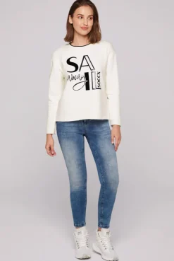 CAMP DAVID & SOCCX Bonded Sweatshirt mit Glossy-Print ivory Outlet