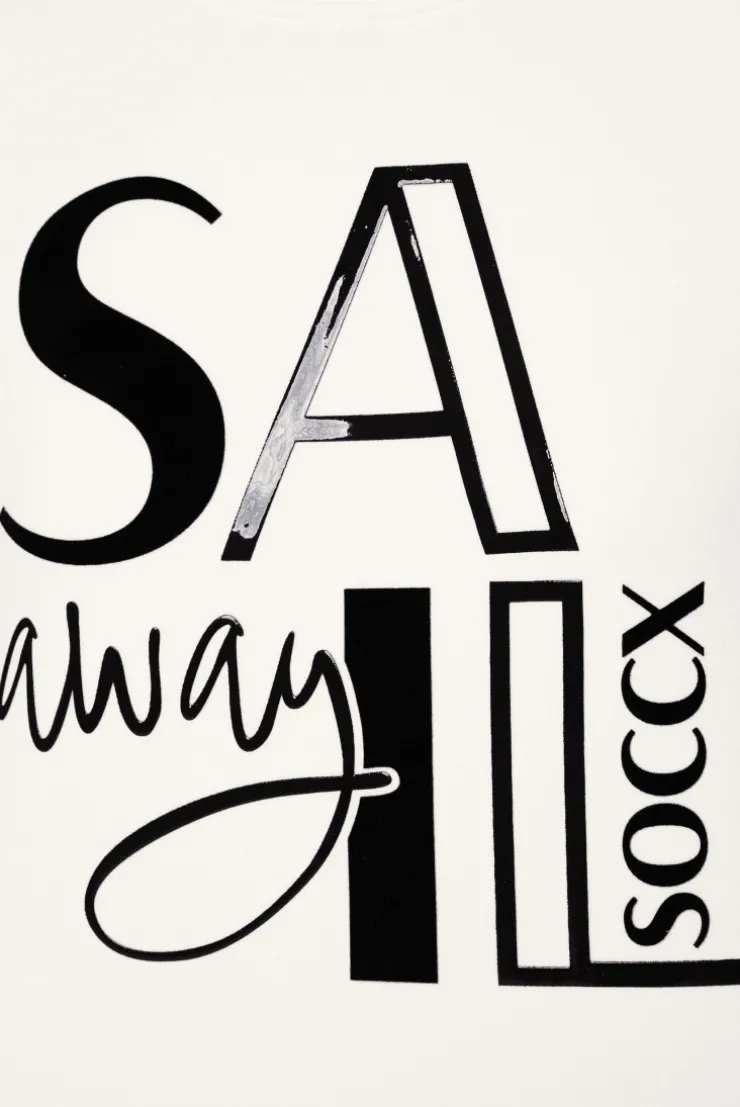 CAMP DAVID & SOCCX Bonded Sweatshirt mit Glossy-Print ivory Outlet
