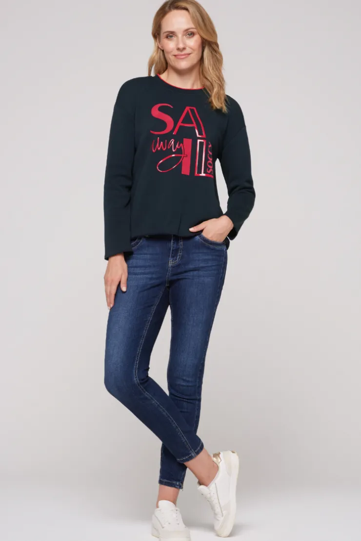 CAMP DAVID & SOCCX Bonded Sweatshirt mit Glossy-Print blue navy bluenavy Cheap