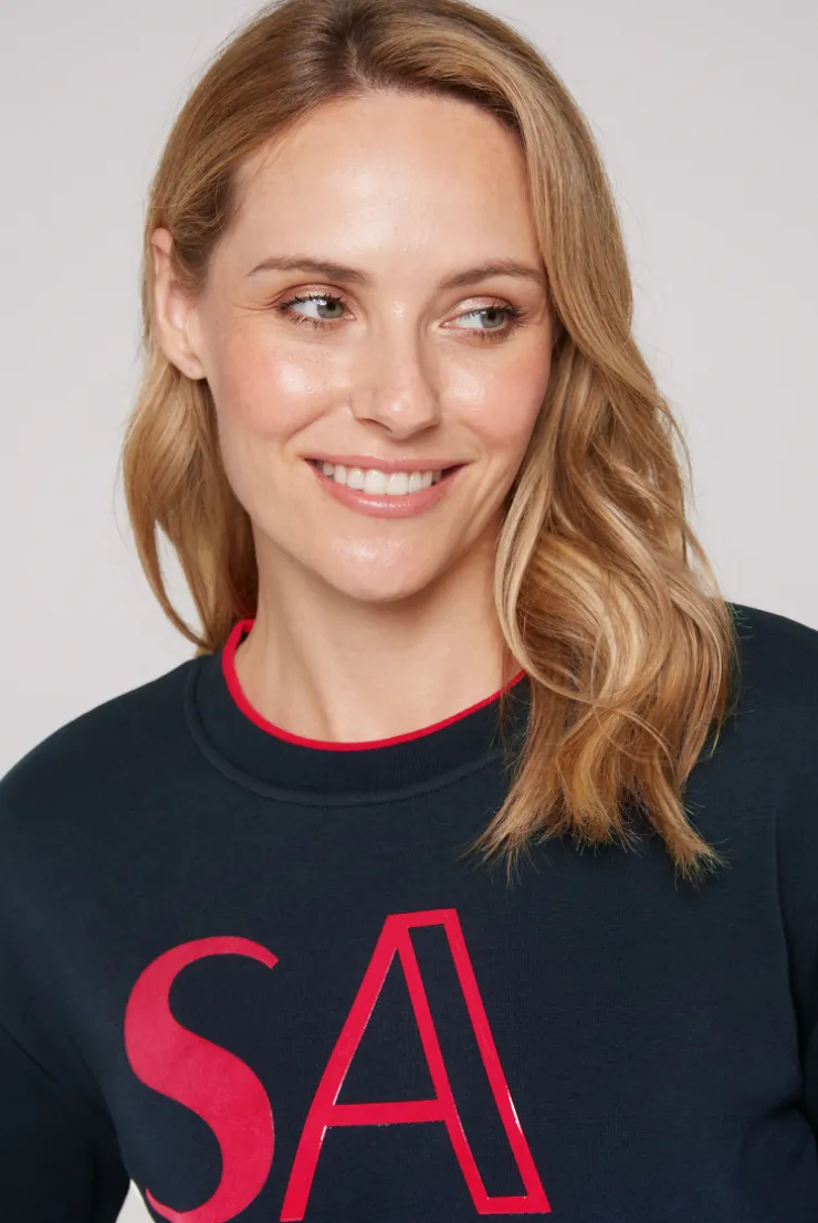 CAMP DAVID & SOCCX Bonded Sweatshirt mit Glossy-Print blue navy bluenavy Cheap