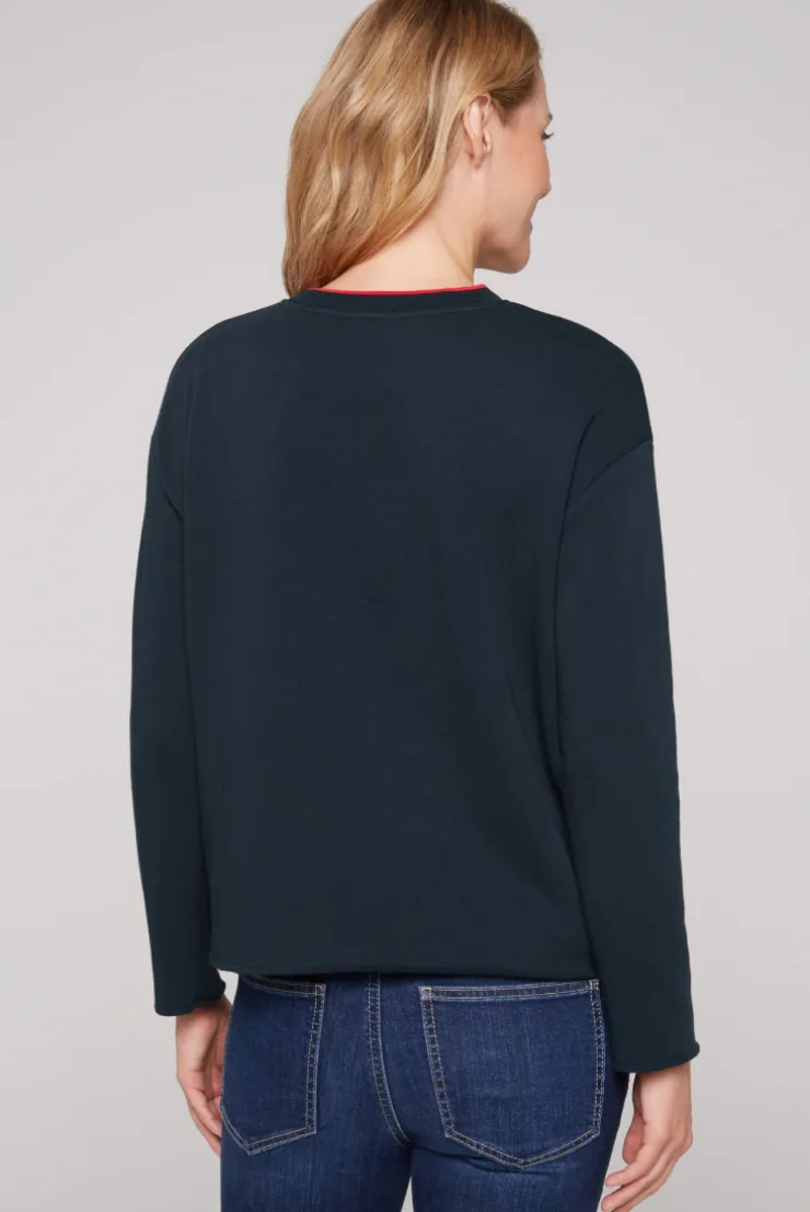 CAMP DAVID & SOCCX Bonded Sweatshirt mit Glossy-Print blue navy bluenavy Cheap