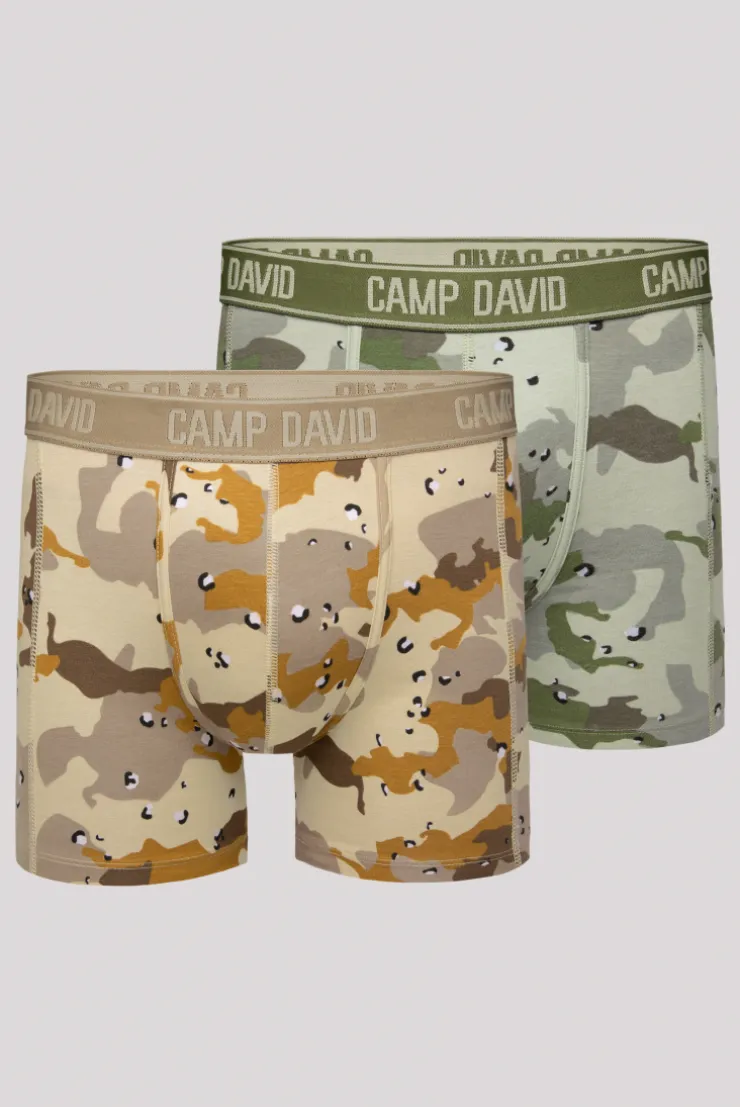 CAMP DAVID & SOCCX Boxershorts mit All Over Print, 2er-Pack desert / light khaki Fashion