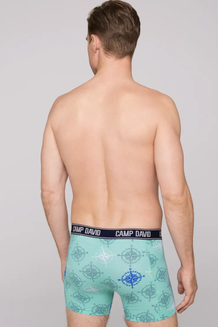 CAMP DAVID & SOCCX Boxershorts mit All Over Print, 2er-Pack blue navy / sun aqua Cheap