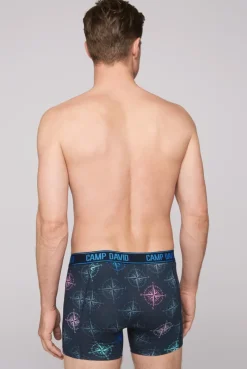 CAMP DAVID & SOCCX Boxershorts mit All Over Print, 2er-Pack blue navy / sun aqua Cheap
