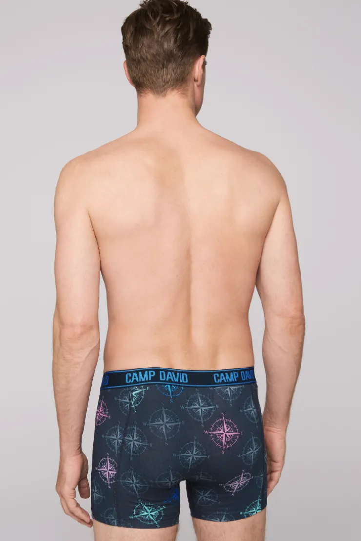 CAMP DAVID & SOCCX Boxershorts mit All Over Print, 2er-Pack blue navy / sun aqua Cheap