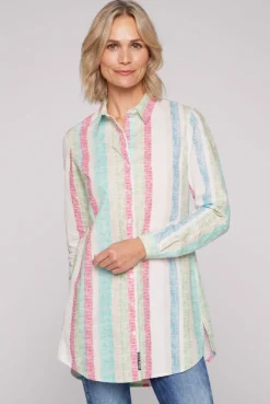 CAMP DAVID & SOCCX Bunt gestreifte Leinenbluse multi color multicolor Shop