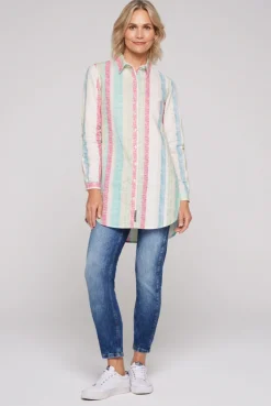 CAMP DAVID & SOCCX Bunt gestreifte Leinenbluse multi color multicolor Shop