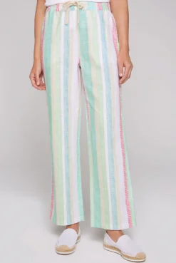 CAMP DAVID & SOCCX Bunt gestreifte Leinenhose multi color multicolor Sale