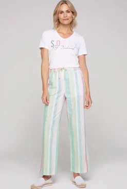 CAMP DAVID & SOCCX Bunt gestreifte Leinenhose multi color multicolor Sale