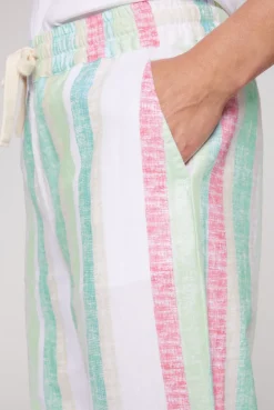 CAMP DAVID & SOCCX Bunt gestreifte Leinenhose multi color multicolor Sale