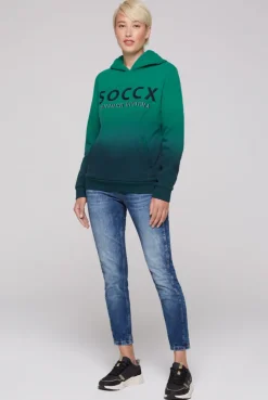 CAMP DAVID & SOCCX Dip Dye Hoodie mit Logo Print bottle green bottlegreen Outlet