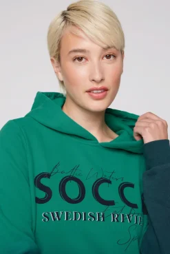 CAMP DAVID & SOCCX Dip Dye Hoodie mit Logo Print bottle green bottlegreen Outlet
