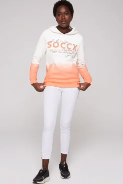 CAMP DAVID & SOCCX Dip Dye Hoodie mit Logo Print ivory Online