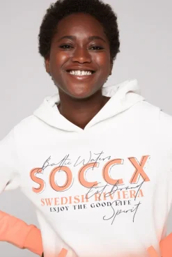CAMP DAVID & SOCCX Dip Dye Hoodie mit Logo Print ivory Online