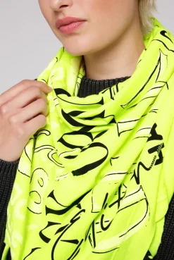 CAMP DAVID & SOCCX Dreieckstuch im Materialmix mit Artwork yellow lime yellowlime Cheap