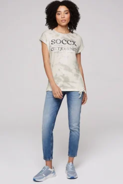 CAMP DAVID & SOCCX Flauschstrick-Shirt mit Glitter Logo ivory Fashion
